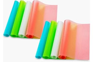 Bosdontek Antibakterielle Kühlschrankmatten Matten entziehen Feuchtigkeit und Gerüch rutschfest,abwaschbar und zuschneidbar Kühlschrank Matte 30 x 45 cm (8PCS)