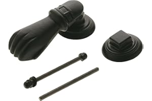 Amig - Aldaba para Puertas de Entrada Exteriores o Interiores Negra con Forma de Puño de Estilo Rústico - 113 x 54 mm - Llamador de Acero Macizo Acabado en Epoxi Negro Anti Corrosión