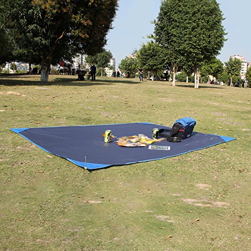 Beach Decke, Everestor Dauerhaft Leicht Tragbar Kompakt Sand & Wasser Beweis Tasche Decke für Outdoor Reise Wandern Camping Picknick Festivals 200cm x 150cm Blau - 9