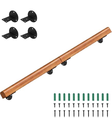 Main courante NEW RONDO en hêtre et ses supports ajustables