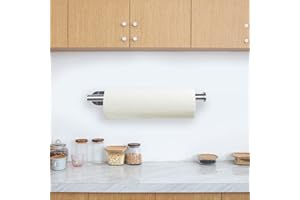 ANHORTS Porta Rotolo da Cucina, Porta rotolo da parete, Autoadesivo portarotoli da cucina da parete, Acciaio Inossidabile Portarotolo Cucina per Bagno e Cucina, Senza Forature (Argento)