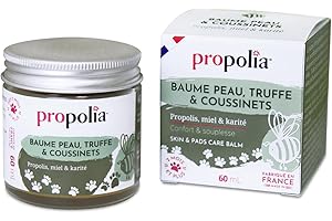 Propolia - Baume Peau, Coussinets & Truffe pour Chien et Chat - Propolis, Miel & Karité - Fabriqué en France - 60 ML