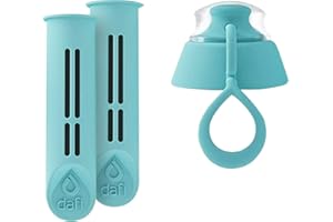 DAFI Juego de 2 filtros + tapón para botella con filtro DAFI Soft | Color morado | Filtros de recambio | Respetuoso con el medio ambiente | Sin BPA | Filtros de carbón | Materias primas certificadas
