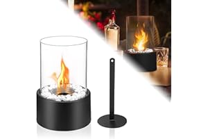 LZQ Kominek na etanol, kominek stołowy, bioetanol, kominek stołowy, do użytku wewnątrz i na zewnątrz, bioetanol, kominek stołowy, regulowany płomień, dekoracja balkonu