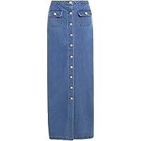 SS7 Nouvelles Femmes Jeans Jupe Longue, Bleu Denim,Tailles 8 pour 18
