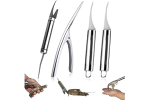 Xanewza 4 Pezzi Shrimp Peeler, Coltello per Gamberi in Acciaio Inox, 5 In 1 Multifunctional Shrimp Line Fish Maw Knife, Forbici di Gamberetti Sbucciati per Prodotti Come Gamberi e Pesce