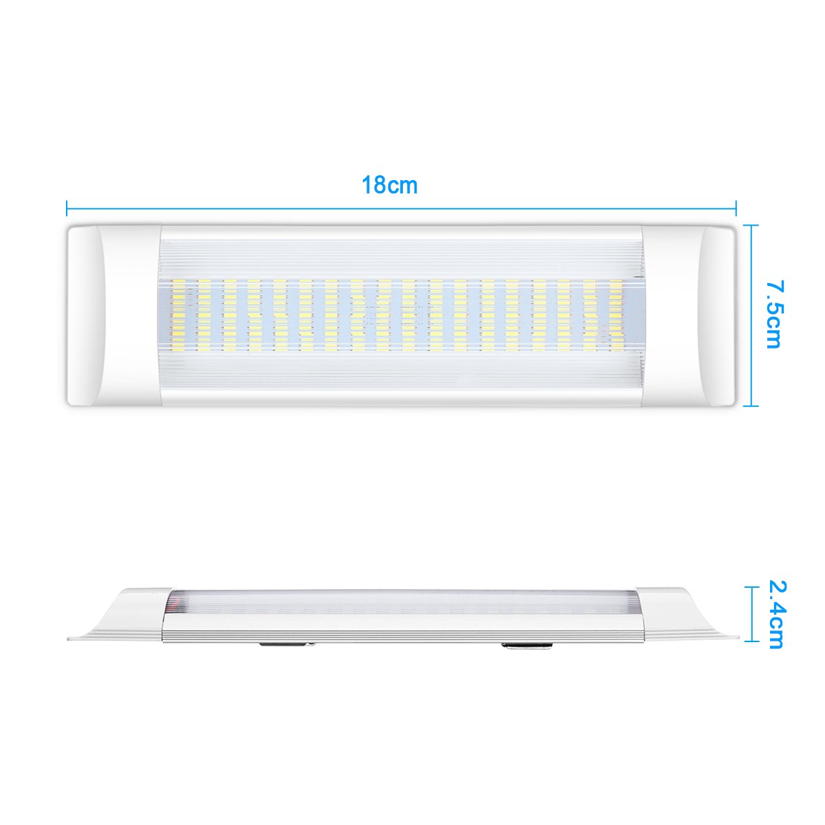 2 Luci LED Tetto Auto 12-85V 60 LED - Plafoniere Con Interruttore Per Camper E Van