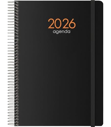 Agenda 2026 Q Kalon - Vue Semaine Verticale - Format A5 (15x21cm) - Multilingue (FR, EN, ES, DE) - Couverture Rigide - 9