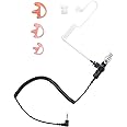 commountain Listen Only Acoustic Tube Earpiece for Speaker Mic or Radio Carried Near Shoulder or Chest, 3.5mm Connector, Cable Length 10 inch, Coil Cord 6 inch, Reinforced Cable, Clear Sound Transmiss