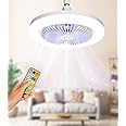 Alljia Ceiling Fans with Lights and Remote, Ceiling Lamp with Fan 3 Color Dimmable E27, 1/2/4h Timing and 3 Speeds Quiet Fan for Living Room, Bedroom, Kitchen, Laundry Room and Kids Room