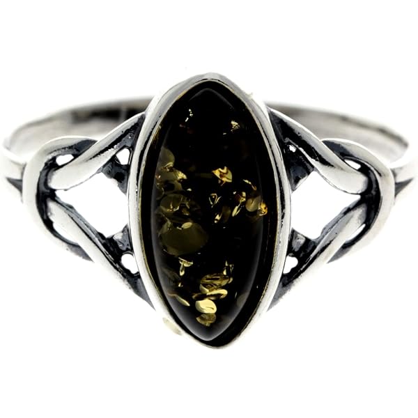 Bague Argent Et Ambre - Taille 52, Pierre Ambre, Occasion