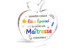 CRAHALEN Cadeau Maitresse D'école,Merci Maitresse Cadeau,Cadeau Fin Danne Maitresse,Cadeau Personnalisé Maitresse,Cadeau Aesh D'école Fin D'année,Cadeau Directrice D'école Acrylique