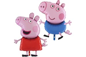 BALLONIM 2er Set Peppa Pig und schorsch Luftballons Folienballon geeignet für Helium Geburtstagsdeko Party Dekoration Geburtstag deko luftballon