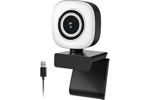 JORPETS Webcam HD 1080P with Microphone & Ring Light -USB Computer Web Cam Video Camera for Mac Windows Laptop Gaming Xbox Skype OBS Twitch Youtube Xsplit Stream Video Calling and Recording