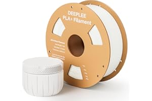 DEEPLEE PLA+ 1.75mm Filamento para Impresora 3D, PLA Plus con Precisión Dimensional +/- 0.02mm, Mayor Resistencia y Dureza, No se Obstruye, Apto para la Mayoría de Impresoras 3D FDM, 1KG Blanco