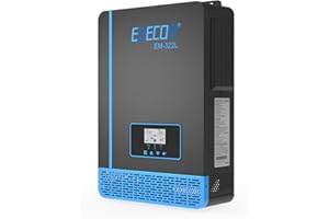 EDECOA Inversor híbrido 24v 3200w 220v 230v 3200VA, Cargador Solar MPPT 60A Onda Pura 30-150Vdc Off-Grid BMS Comunicación Cargador de batería Prioridad de Red Regulador de Carga Solar