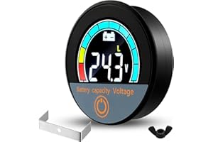 OBDKCAN Battery Capacity Voltage Monitor IP67 Waterproof with Low-Voltage Alarm 12V 24V 36V 48V 60V 72V 84V DC Battery Tester for Lithium/Lead-Acid Batteries Gauge Volt Meter for Golf Cart, Car, Motorcycle