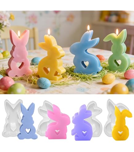 Stampo Silicone Coniglio Pasquale 2 Stampi In Silicone Per Pasqua A Forma Di Coniglio - Grande E Piccolo, Per Candele Fai Da Te, Decorazioni Decorazione Pasquale Fai Da Te