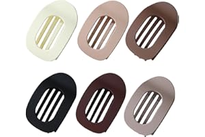 SIHUITU 6 PCS Flat Hair Clips for Women, Curved Design Hair Clips for Lying, Driving - Matte Strong Hold Hair Claw Clips for Thin, Thick Hair, Hair Accessories for Women and Girls (Solid color)