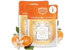 Panier des Sens Ricarica Sapone Liquido Mani di Marsiglia Fiori d'Arancio - Sapone di Marsiglia 96% naturale Prodotto in Francia - 2x500ml Sapone mani ricarica vegan-friendly