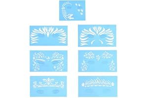 WOSUME Kinderschminke Gesichtsfarbe Kinderschminken,Gesichtsfarbe Schablone Körper Malerei Vorlage Gesichts Make-up Tattoo Design Tools,7 Teile/satz Wiederverwendbare Schablonen Für Gesicht Und Körper