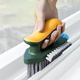 GHJS Grout Cleaner Brush 4 in 1 with Squeegee,Bathroom Cleaning Brushes,V-Shape Gap Scrub Brush Crevice Cleaning Brush Tools,