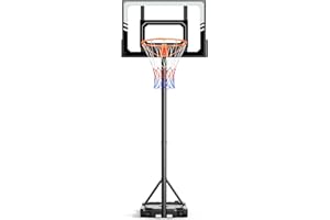 Basketball Hoop for Kids TONBUX Portable Adjustable 7FT Kids Basketball Hoop and Stand for Backyard Driveway Indoor Outdoor, Shatterproof PC Backboard, On Wheels
