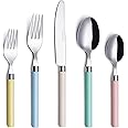 Exzact Cutlery Set 20pcs Stainless Steel - Mixed Coloured Handles - Dishwasher Safe - Serve for 4