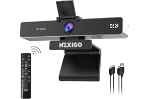 Zoom Certificato 4K Webcam con Telecomando, Zoom Digitale 5X, Fotocamera Web NexiGo N950P Pro con Sensore Sony da 8,5 MP e Doppio Microfono Stereo, per Zoom Skype MS Teams, Laptop MAC PC Desktop