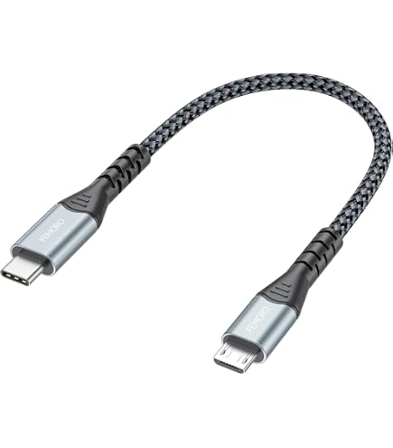 Câble USB C Vers Micro USB, Qaoquda 90 Degrés USB De Type C (USB-C) Mâle Vers Micro USB Femelle, Câble De Charge Pour MacBook Pro, Ordinateur Portable, Appareils Android (uniquement Pour Le