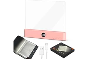 CHENRI Smart LED Book Light, Rechargeable LED Clear Full Page Reading Light with 3 Colors & Timer, Dimmable Clear Flat Reading Light, Student Reading Lamp Book Light Gifts for Readers Women Men (Pink)