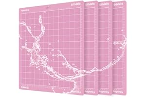 VOHESEA 4er Pack FabricGrip Schneidematte Rosa Stoff-Grip Schneidematte Cricut Maker 3/Maker/Explore 3/Air 2/Air/One/Silhouette Cameo Selbstklebende Cutting Mat Rutschfeste Mat für Stoffmaterialien 35,5*33cm