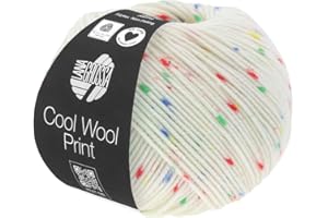 LANA GROSSA Cool Wool Print | Extrafeine Merinowolle waschmaschinenfest und filzfrei | Handstrickgarn aus 100% Schurwolle (Merino extrafein) | 50g Wolle zum Stricken & Häkeln | 160m Garn