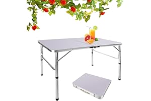 7Sevenjokers Folding Table Outdoor Garden Tables,Portable Aluminum Lightweight Picnic Table with Carry Handle for Kitchen, Dinning,Catering, Buffet, BBQ Party, Durable Portable Design