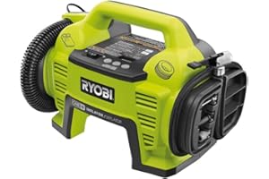 RYOBI - Compresseur - gonfleur 18V - jusqu'à 10,3 bars / jusqu'à 500 L/min - Livré avec 3 embouts de gonflage - R18MI-0