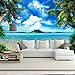 Produktbild BZDHWWH 3D Island Style Wandbild Tapete, Custom Fototapete Nach Ihren Wandmaßen, Der Preis Pro Quadratmeter,450Cm (W) X 280Cm (H)