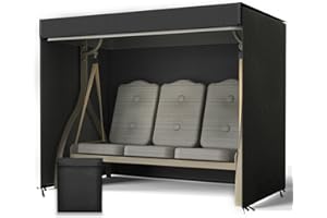 LOHOFRNNY Pokrowiec na huśtawkę Hollywood, 3-osobową, 220 x 135 x 170 cm, wodoszczelny, wiatroszczelny, odporny na rozerwanie, tkanina Oxford 600D, pokrowiec ochronny na huśtawkę ogrodową, meble ogrodowe