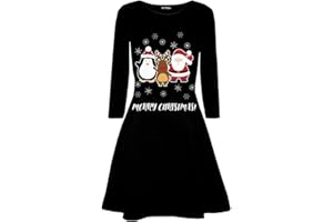 Fashion Star Womens Christmas Rudolph Snow Swing Dress