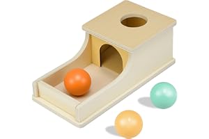 Montessori leksak från 1 år, Montessori object permanent låda, objektpermanent låda för baby 12–18 månader, babyleksaker, motorikleksaker för tidig utveckling, gåva till flickor och pojkar