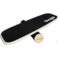 Yes4All Balance Board Trainer, Smooth Surface and Thick TPE Covered Roller; Wooden Trainer Board for All Training Level, Stability and Core Strength