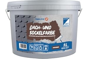 Farbklecks24 Dach und Sockelfarbe 5L Havanna Dispersionsfarbe, Dachfarbe