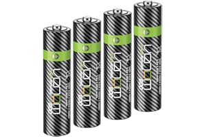 Venom Rechargeable AAA Batteries - 800mAh 1.2V NiMH (4-Pack), Black