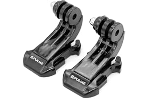 Hensych 2 Pcs Black Vertical Surface J-Hook Buckle Mount Set for Go-Pro 7/6/5/4/3/2/1 Series,Chest Strap Helmet Front Mount for OSMO Action for Xiaoyi etc.