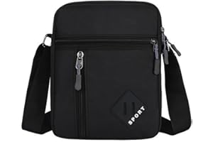 DOZNOZRI Mens Shoulder Bag, Oxford Crossbody Bag Small Messenger Casual Travel Phone Handbag with Adjustable Strap for Cycling Hiking Working