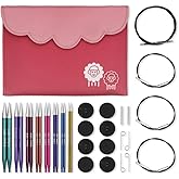 KnitPro değiştirilebilir yuvarlak &ouml;rg&uuml; iğnesi u&ccedil;ları, del&uuml;ks set, Zing, 3,50-8,00 mm