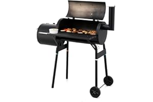 Tepro Gril à Charbon Smoker Wichita, Surface de Cuisson : Environ 54 x 30 cm