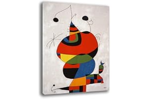 PRINTERLAND Quadro moderno stile MIRO Joan Mirò RIPRODUZIONE STAMPA SU TELA Quadri Moderni soggiorno Astratto Arte Cucina Sala Pranzo Ufficio Camera da letto (70x100 cm, 10)