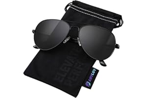 ANYLUV Pilot Sunglasses Mens, Polarised Sunglasses Men Women Classic Black Shades Metal Frame with UV Protection