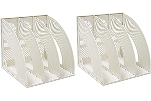 Elezeal A4 File Holder Magazine File Folder Desk Organizer, 3 Vertical Compartments Bookshelf Document Divider Paper Box Bookends for Office Home Organization and Storage Racks