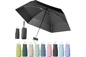 MPXEAVG Kompakter Regenschirm, Mini Schirm, Schirm UV Schutz, Regenschirm Damen Klein, Ultraleicht, Sonnenschirm Tragbar, Regenschirmbox